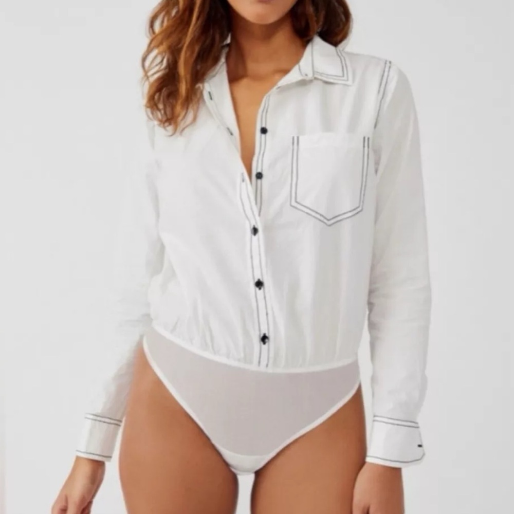 Free People Power Move Bodysuit in White Sz XS